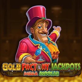 Gold Factory Jackpots Mega Moolah logo by Aurum Signature Studios at Wonaco Casino
